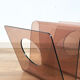 Smoked Plexiglas magazine rack by Michel Dumas