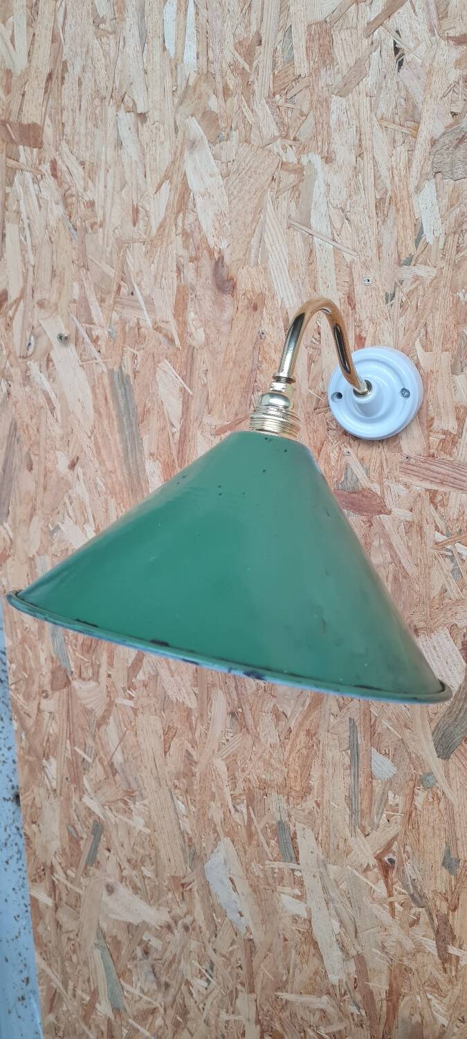 Vintage enameled sheet metal wall light