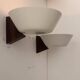 Paire d’applique vintage, bois Wengé et métal laqué blanc, Hagoort Pays Bas 1960
