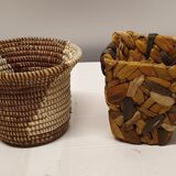 Lot de 2 cache-pots en matières naturelles