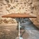Vintage French table – oak top and cast iron legs (130 cm)