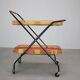1960s Czechoslovak Mid-Century Folding Bamboo Serving Trolley Bar Cart