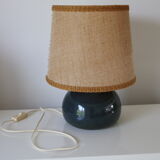 Blue ceramic lamp with lampshade