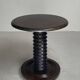 French brutalist wood turned side table in the style of Charles Dudouyt