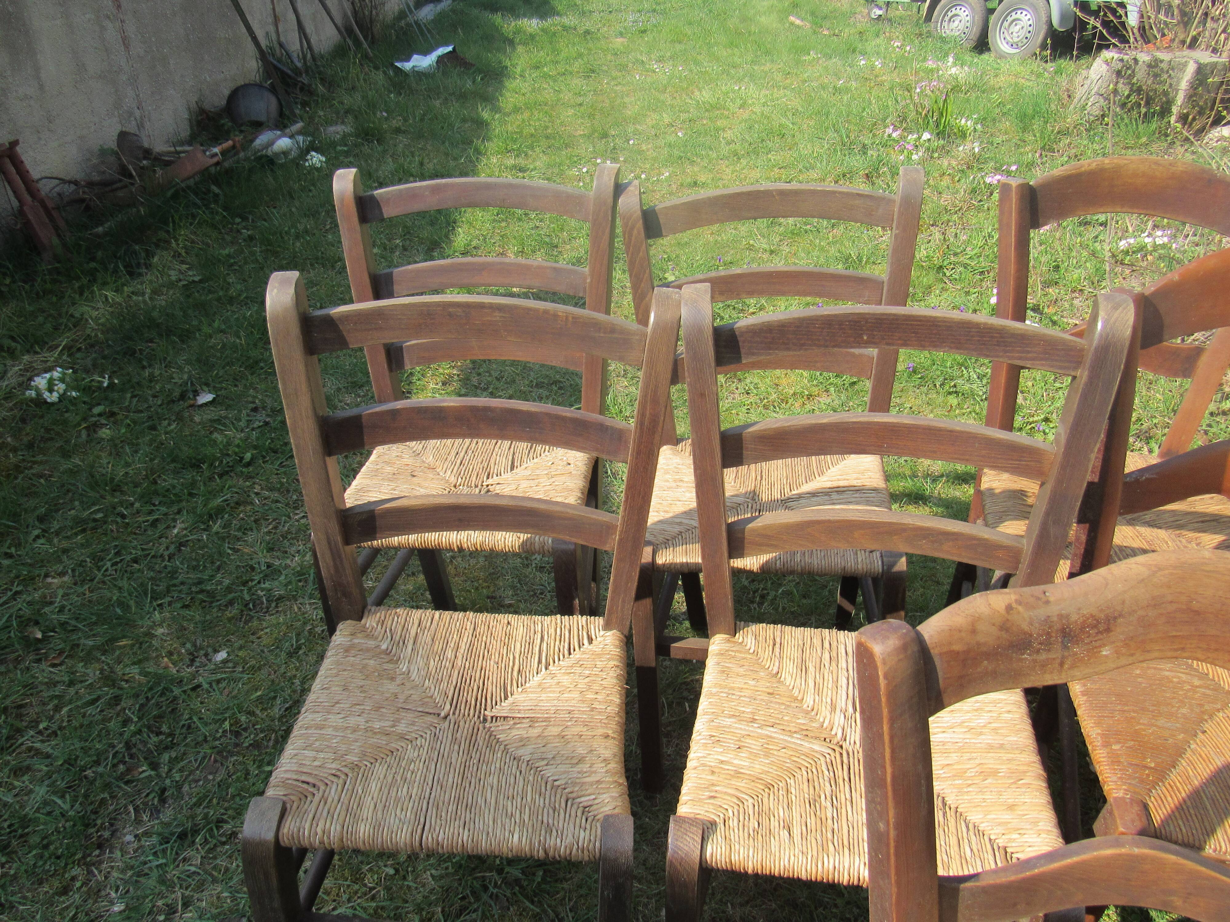 7 wooden chairs