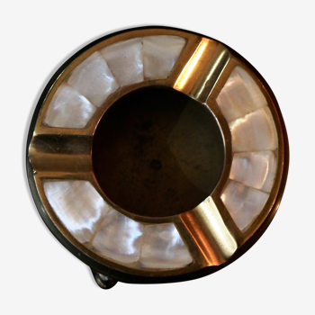 Ashtray brass and mother-of-pearl