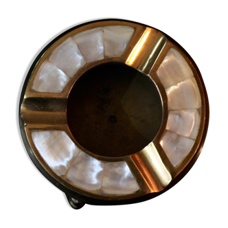 Ashtray brass and mother-of-pearl