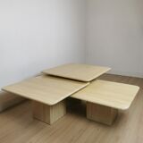 Side tables in travertine 70s