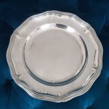 Christofle round silver metal dish with punches ø 33 cm