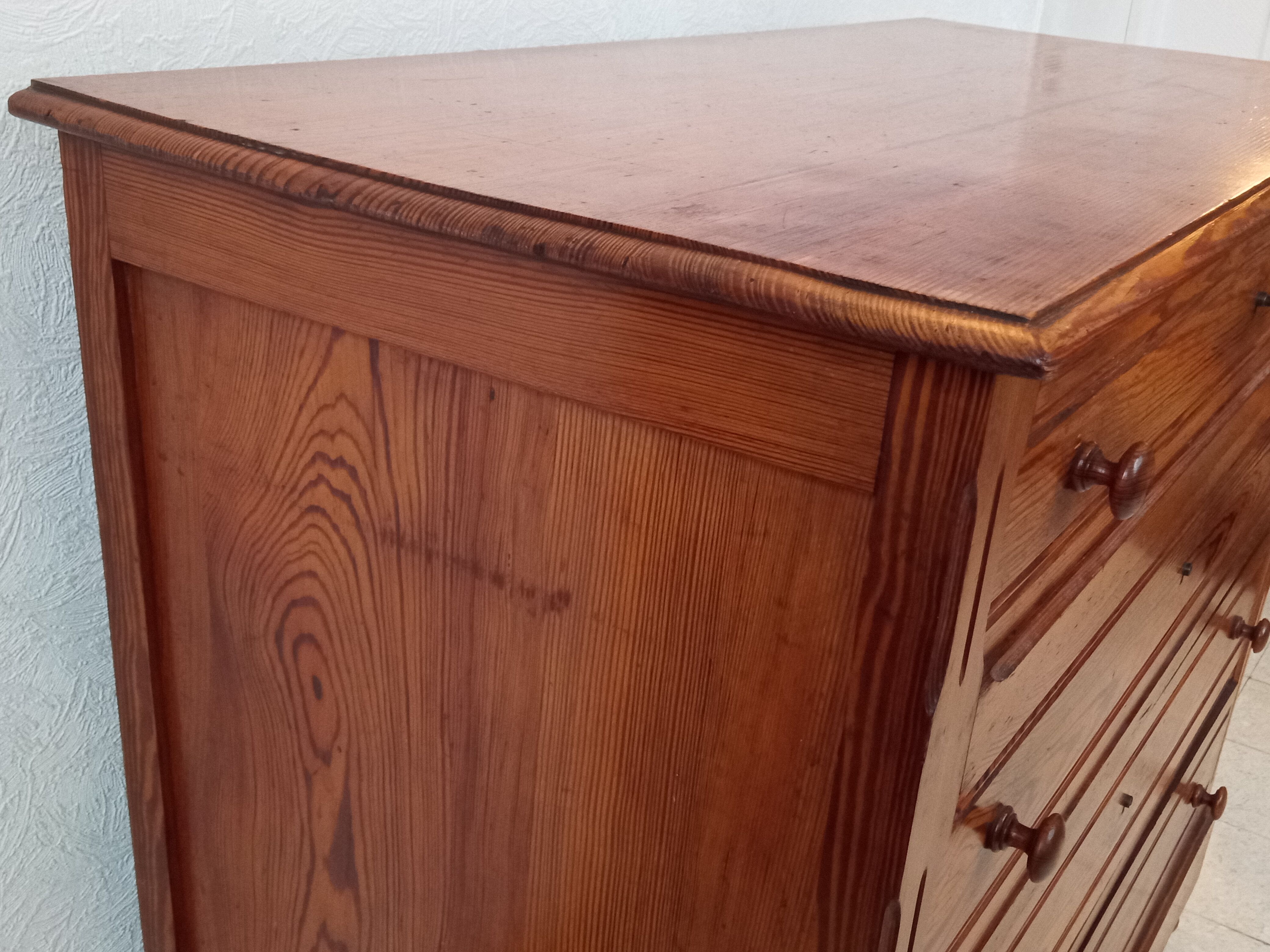 Antique pitchpin chest of drawers