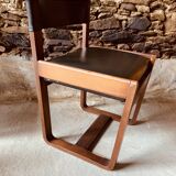 6 black chairs by Gunther Hoffstead for Uniflex - 1960's