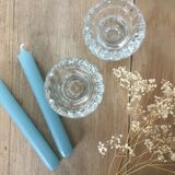 Pair of vintage glass candle holders