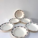 Set of 6 deep plates - Holly Model - HB&M Earthenware - 1900