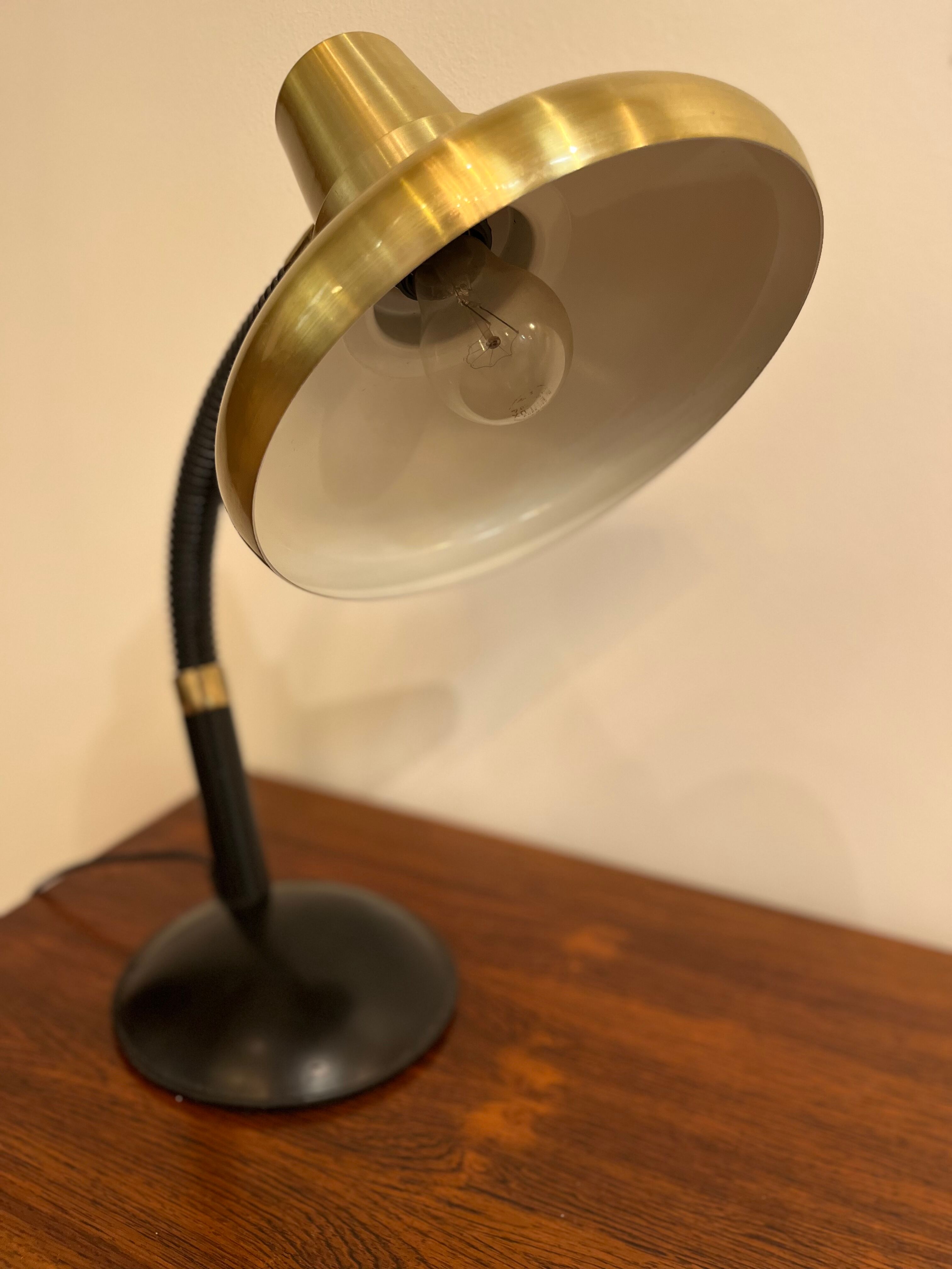 Gold metal desk lamp
