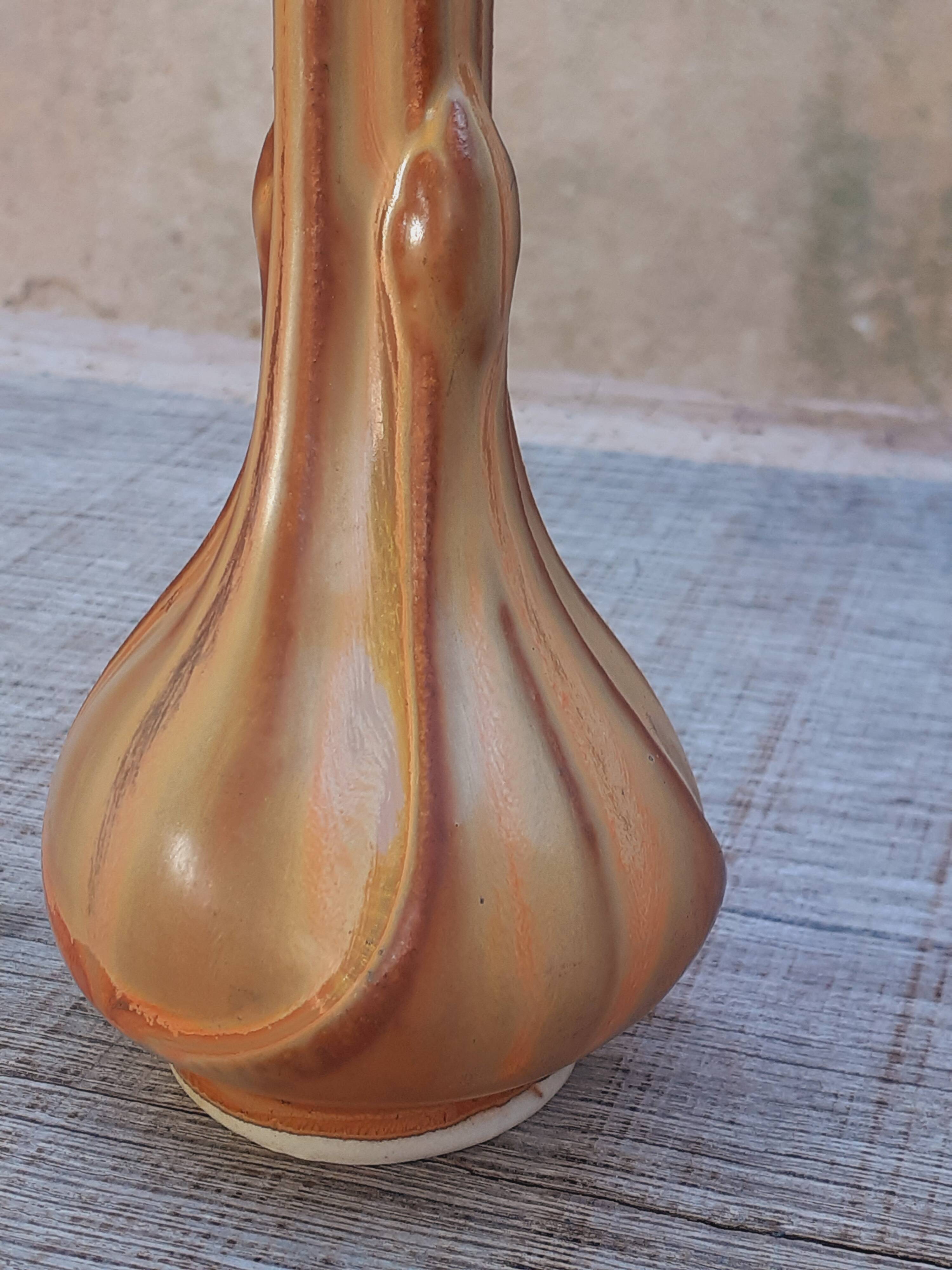 Art Nouveau stoneware single flower vase
