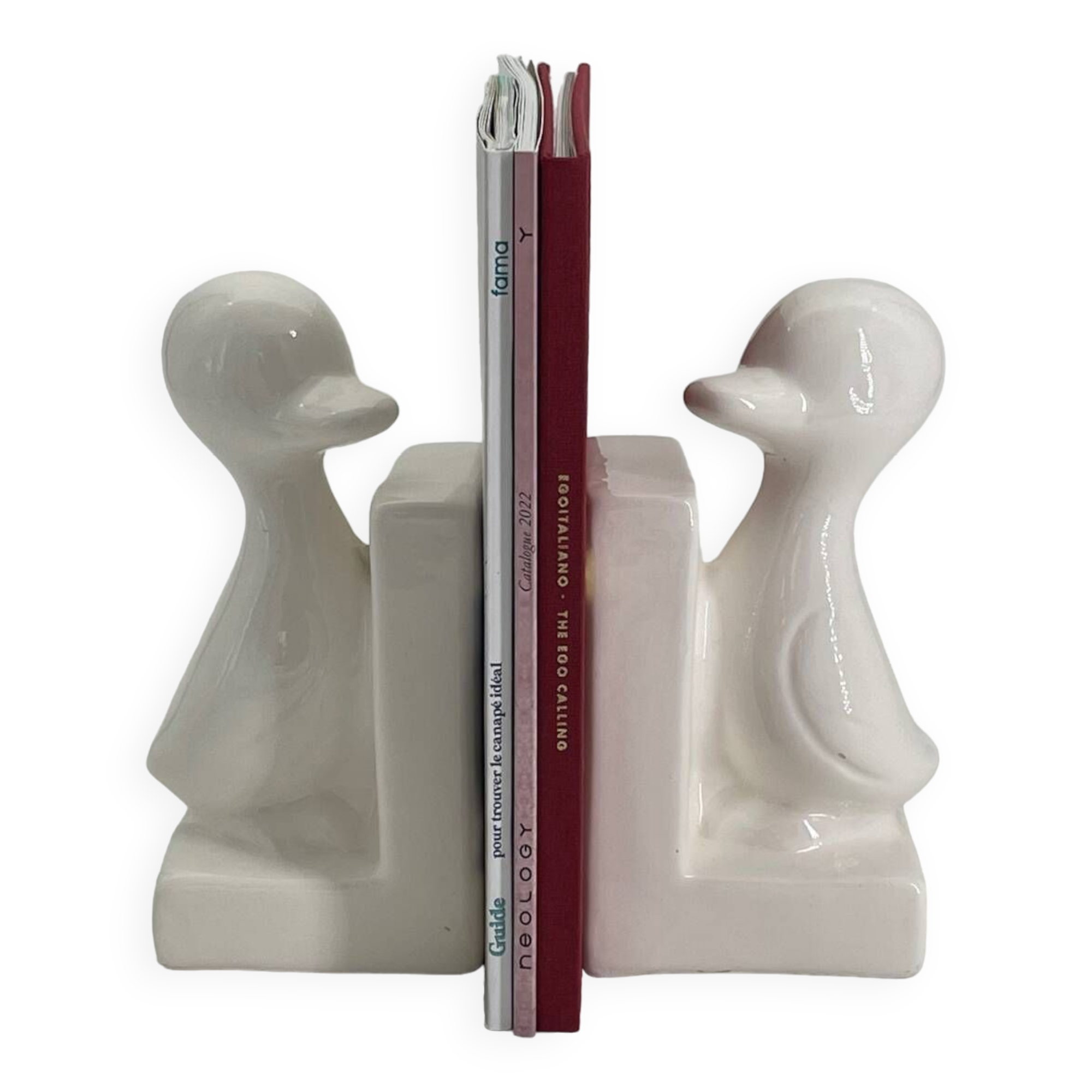 Vintage ceramic duck bookend