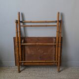 Folding bamboo side table retro 50s bohemian country decoration console furniture entrance