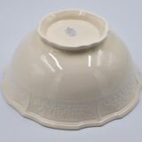 Salad bowl in off-white earthenware ivory Lunéville decoration in relief France