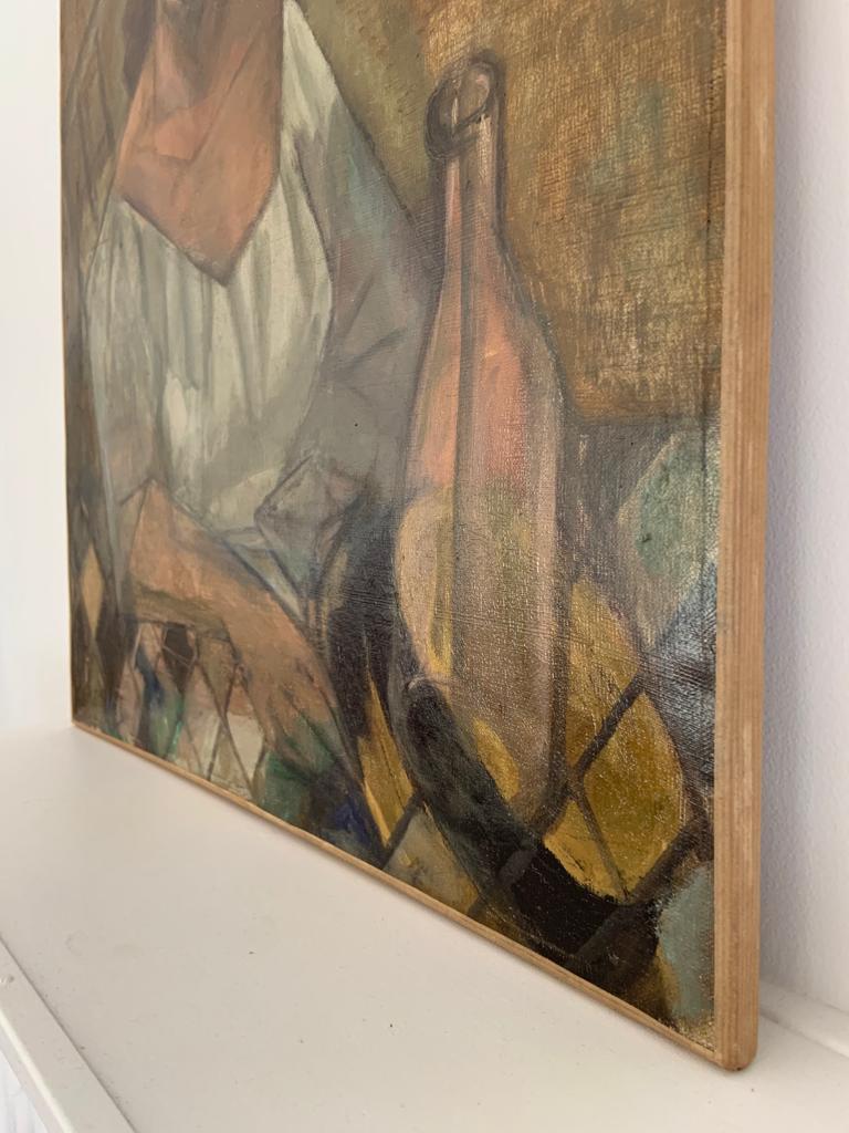 Cubist oil on canvas by Elisabeth Ronget