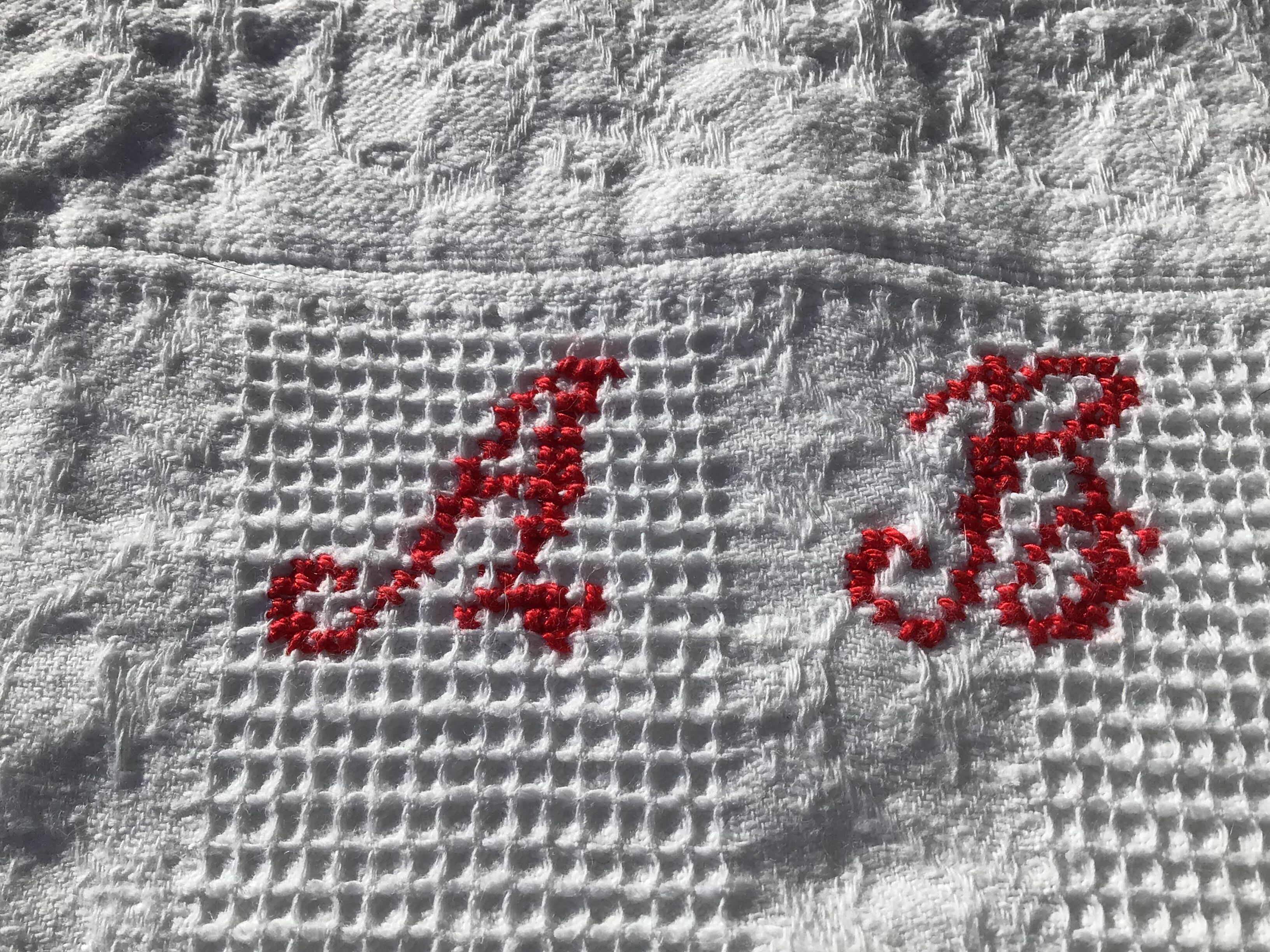 Monogram towel AB honeycomb cotton fringed old
