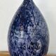 Vintage Mid-Century Studio Art Pottery Cobalt Blue Textured Glaze Teardrop Vase