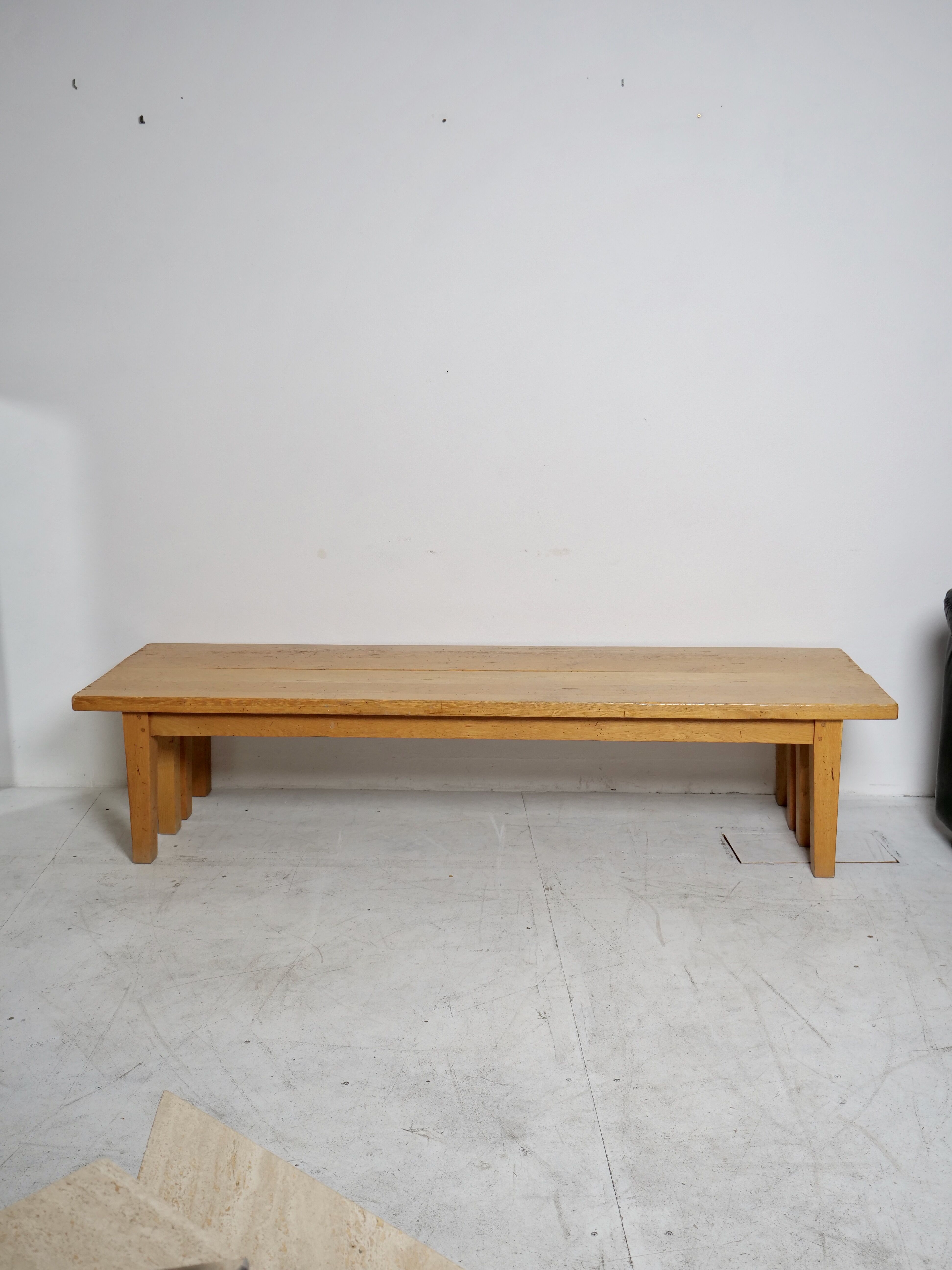 Pair of light oak benches