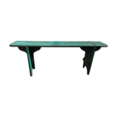 Banc en bois de sapin de ferme patiné vert