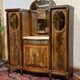 Art Deco buffet in mahogany, oak, and marble top.
