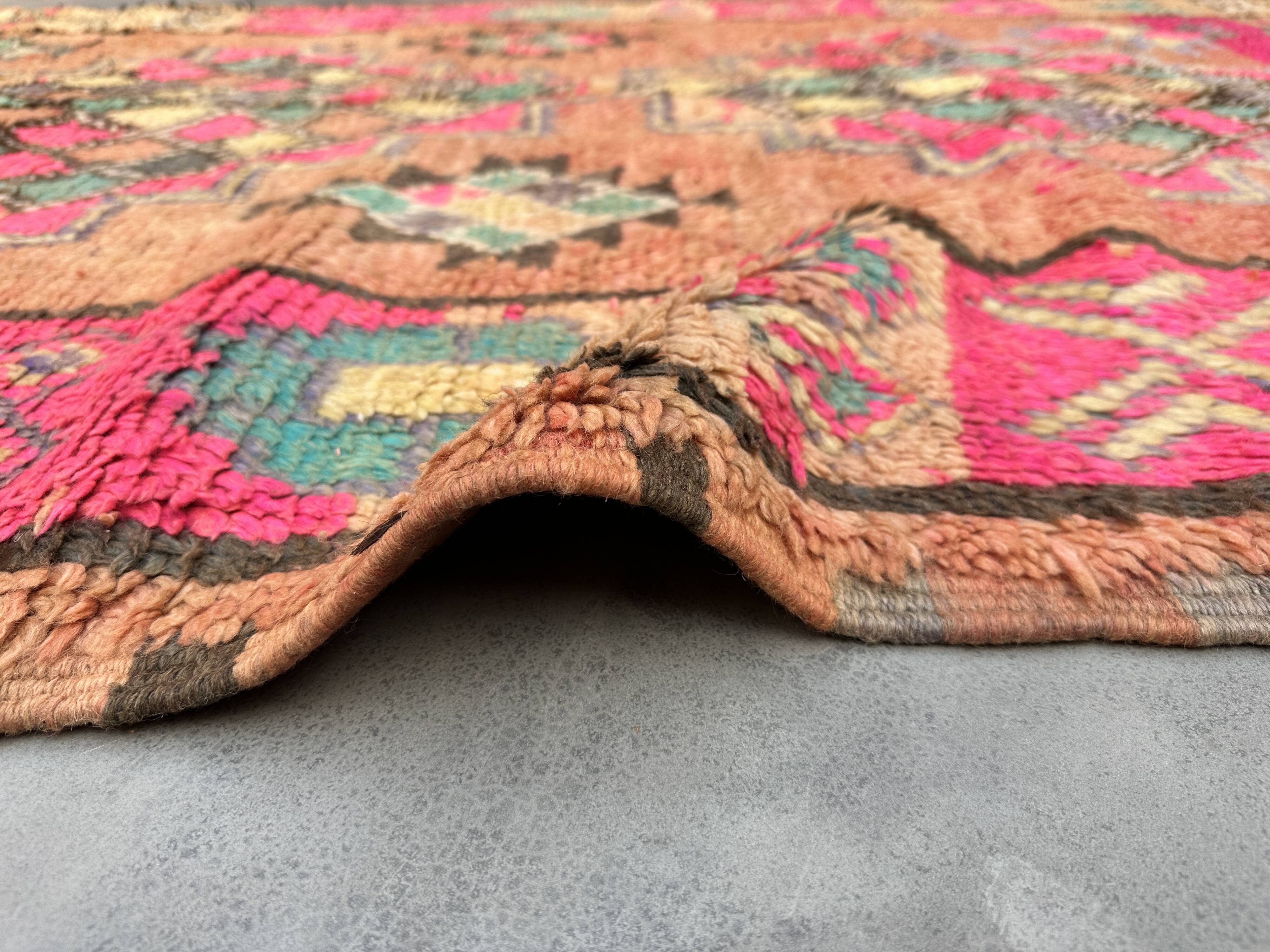 Colorful Boujad Moroccan rug - 162 x 372 cm