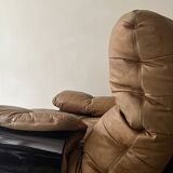 Marsala natural leather armchair by Michel Ducaroy for Ligne Roset, 1970