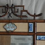 Chinese bamboo and ceramic mirror 120x175cm