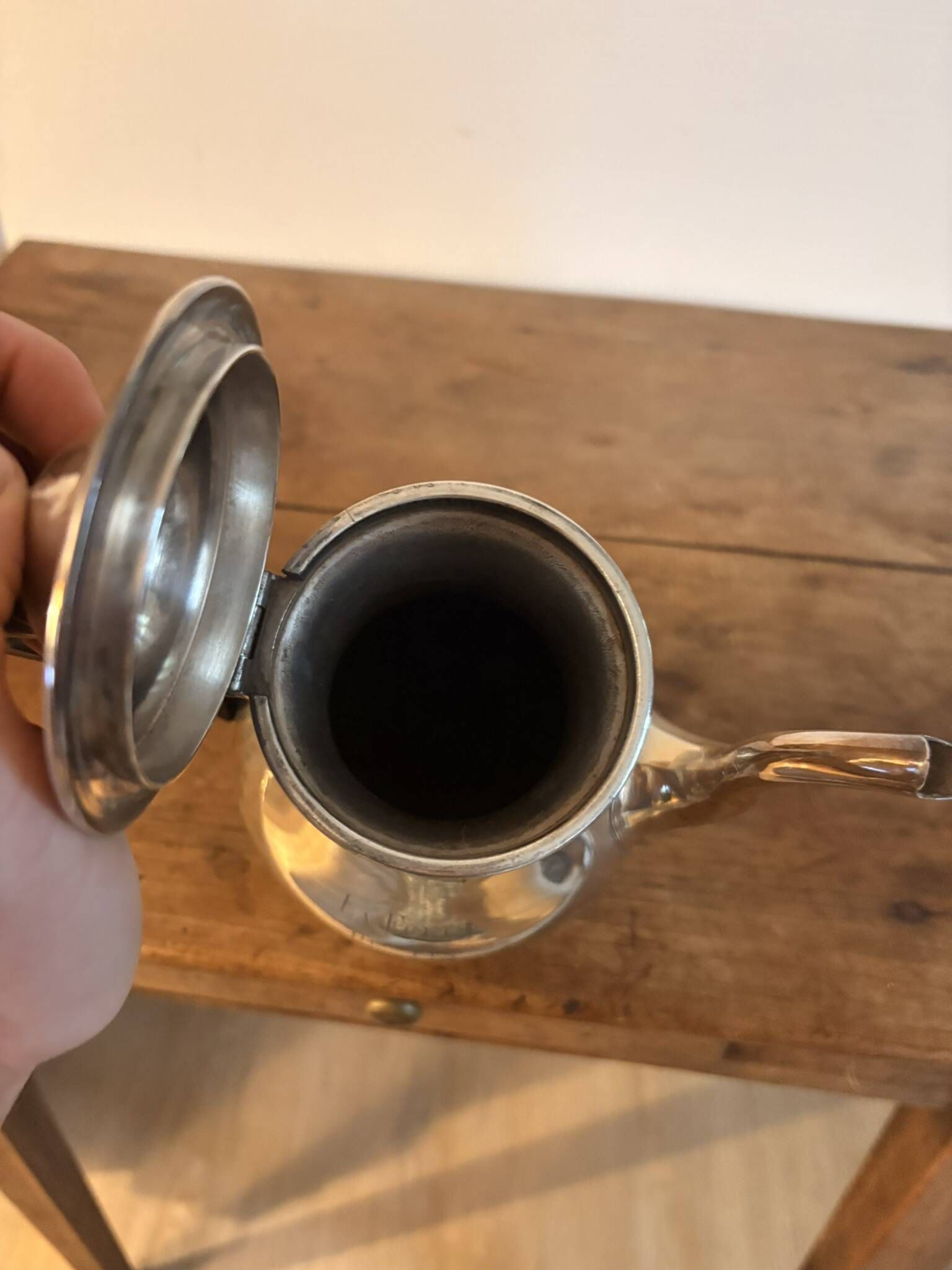 Silver-Plated Engraved Coffee Pot La Forêt Pin Belle Époque Boulenger