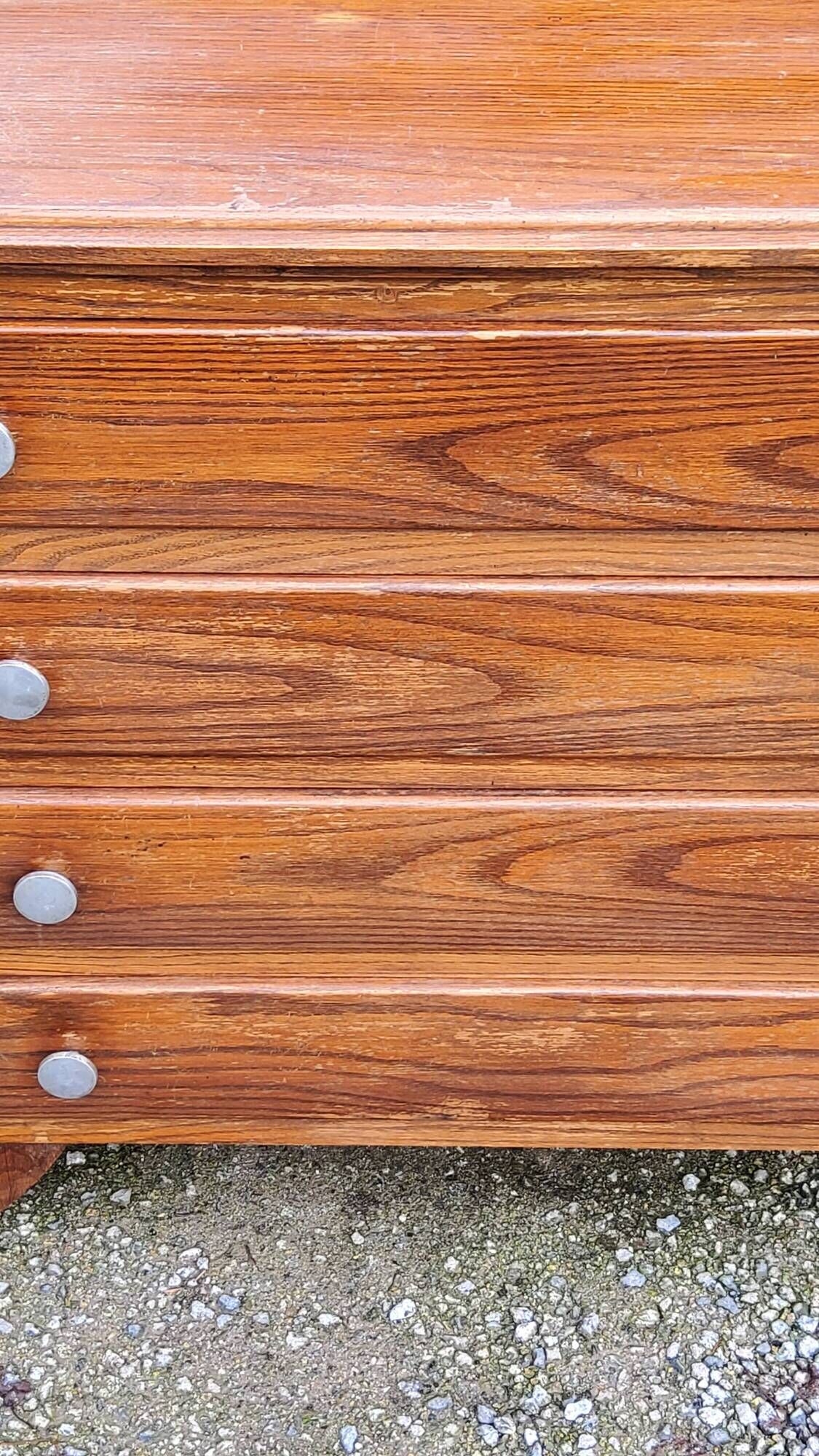 Vintage oak chest of drawers from the 50s compass feet 4 drawers
