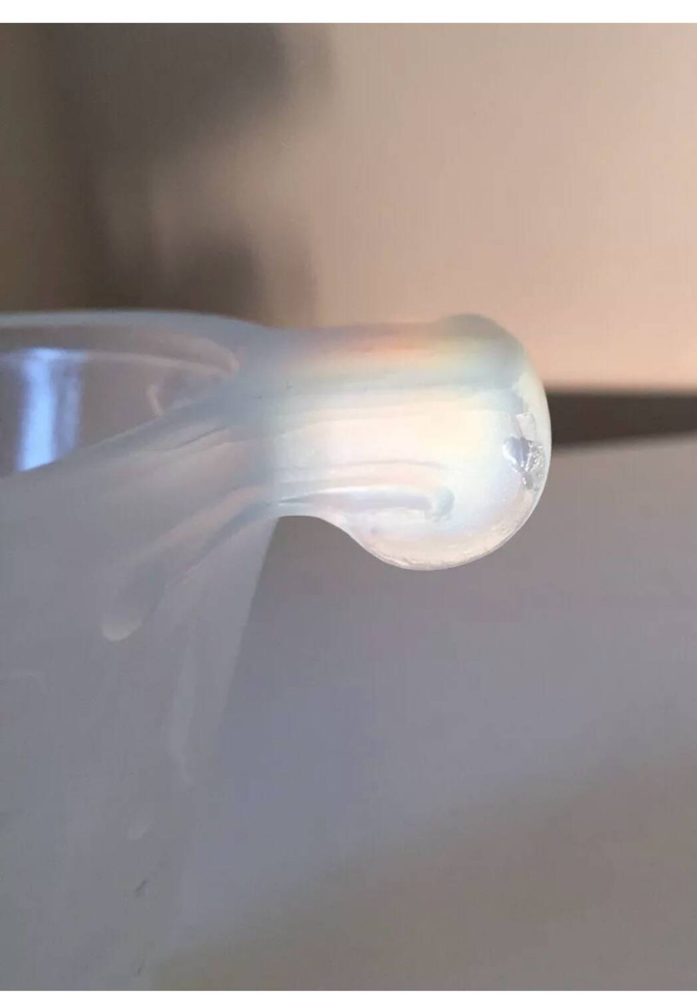 Opalescent glass footed bowl with mistletoe decor Etling France Art Deco 19