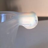 Opalescent glass footed bowl with mistletoe decor Etling France Art Deco 19