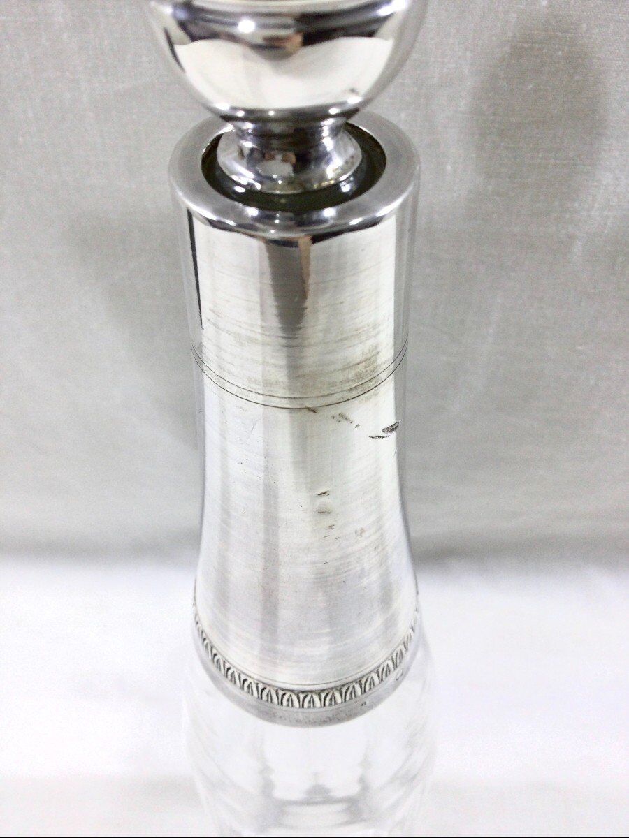 Crystal and silver decanter