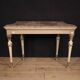 Italian lacquered Louis XVI-style console table with marble top