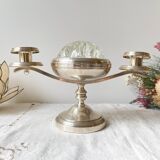 Candlestick spikes flowers silver metal goldsmith from France