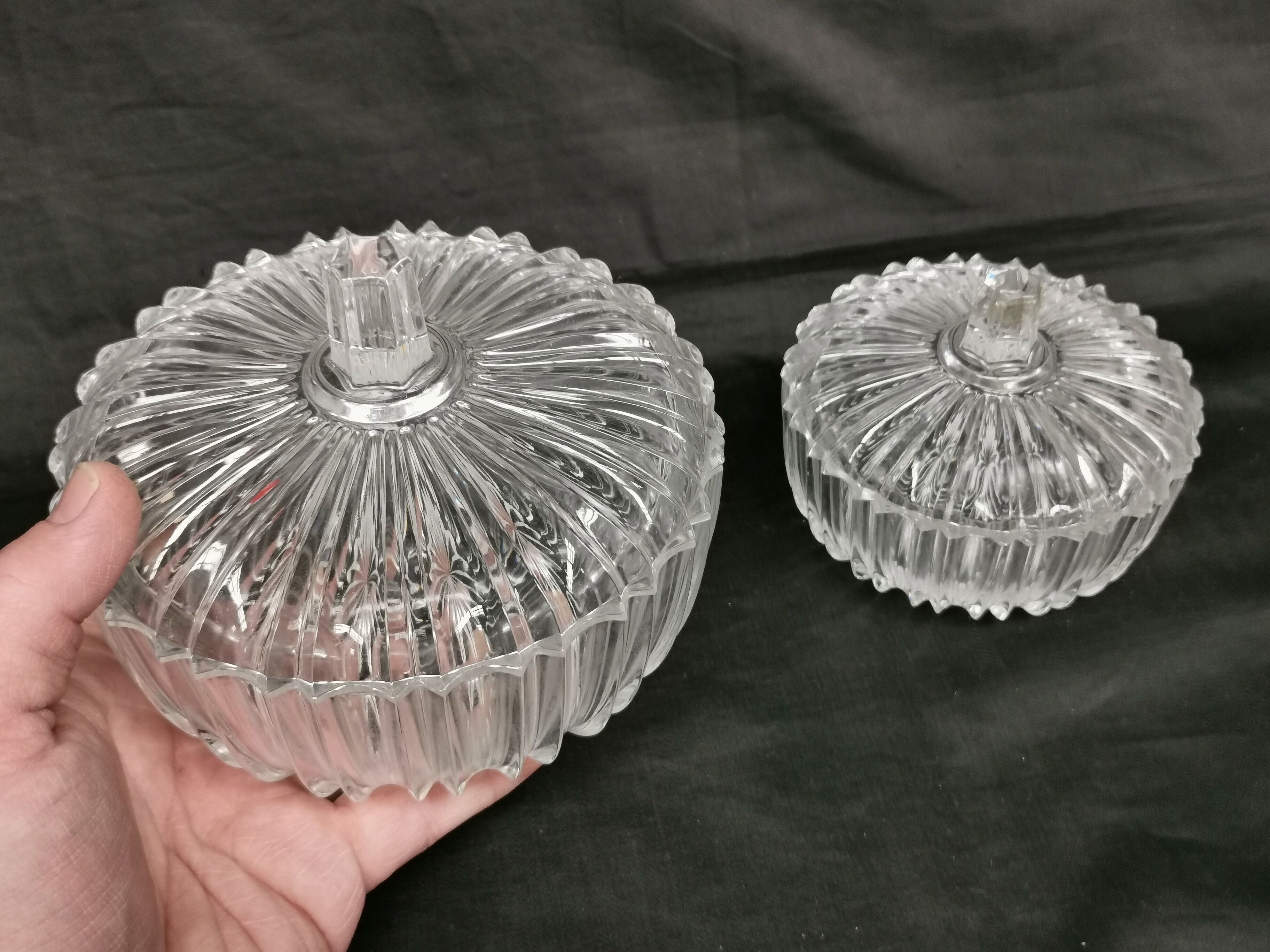 lot of 2 boxes, vintage CRYSTAL candy boxes