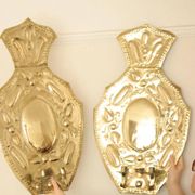 Pair of large baroque style mid-century Swedish brass sconces