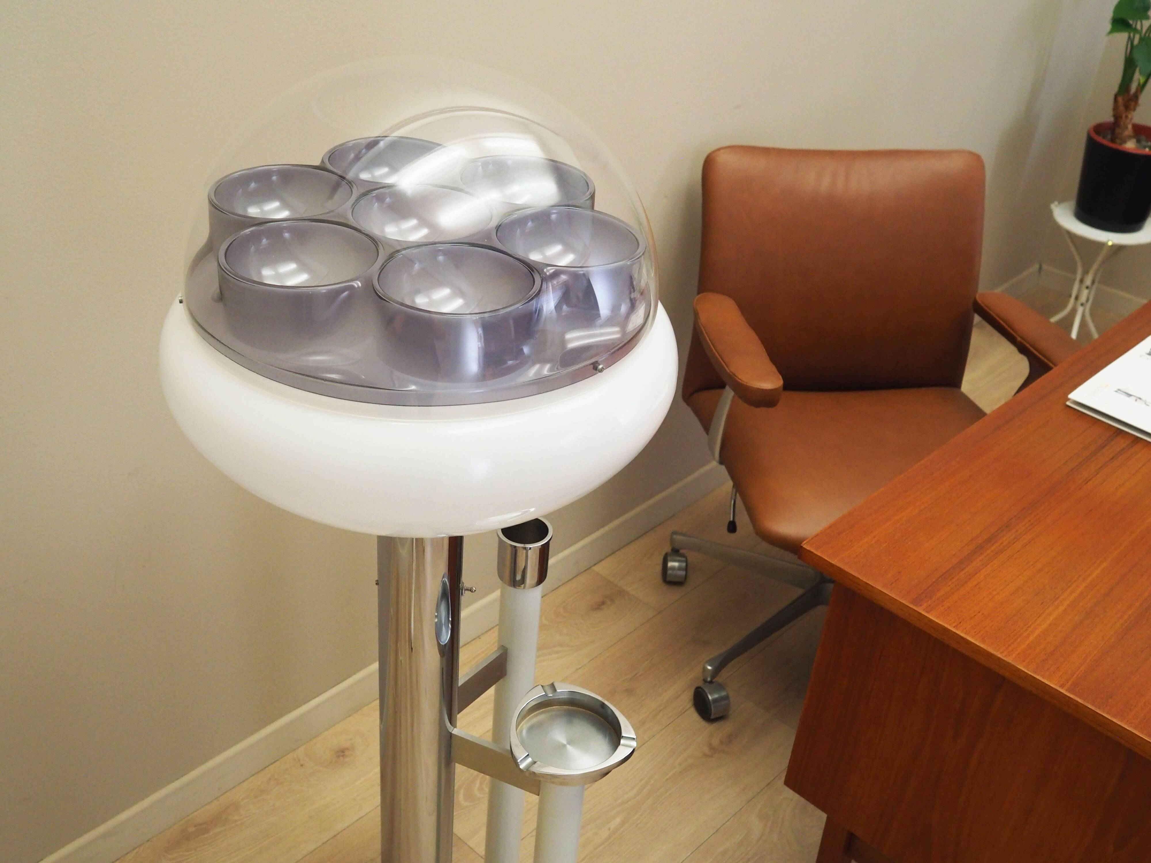 Floor lamp with ashtray, Space Age design, 1960s, production: Italy