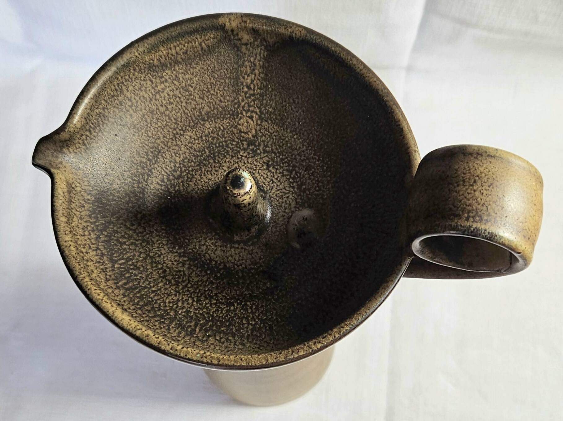 Large candle stick in ART CERAM sandstone from the 70s