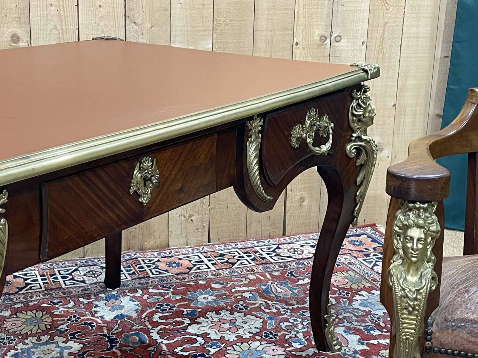 Regency style desk and armchair from the Napoleon III period - late 19th century