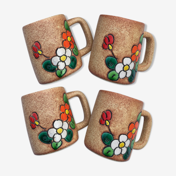 Hand-decorated Vallauris cups