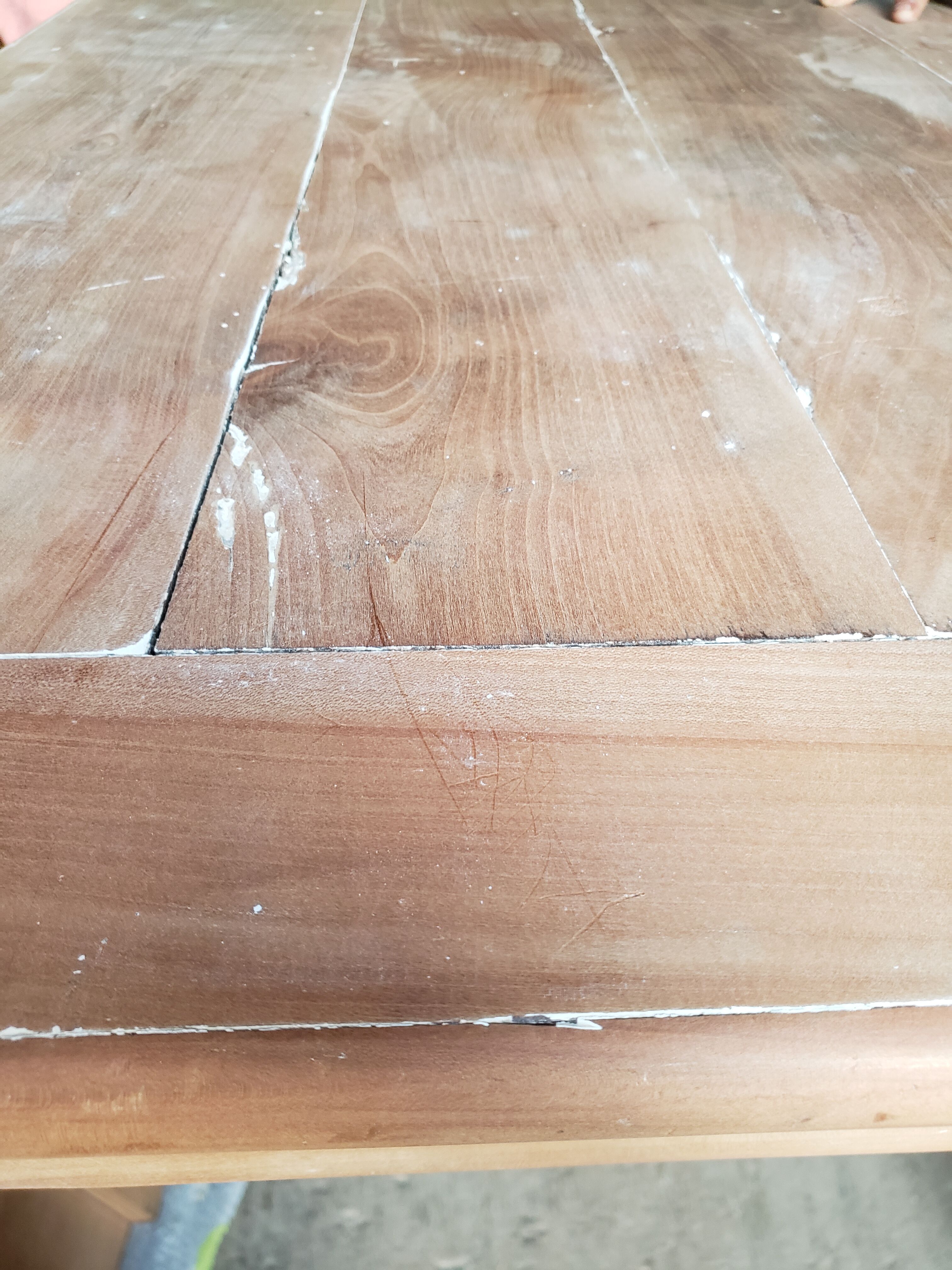 Old patina farm table turned feet