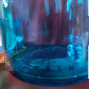 Blue glass apothecary jar, Belgium