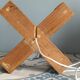 Table lamp in opaline and vintage wood