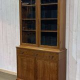 English two-piece mahogany bookcase from the 1950s