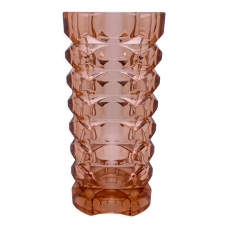 Vase rectangulaire verre rose