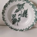 Plate by A. Lebacqz & M. Bouchart, green floral decoration, Richelieu model